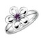 Gem And Harmony 1/10 Carat (ctw) Amethyst Flower Ring in Sterling Silver